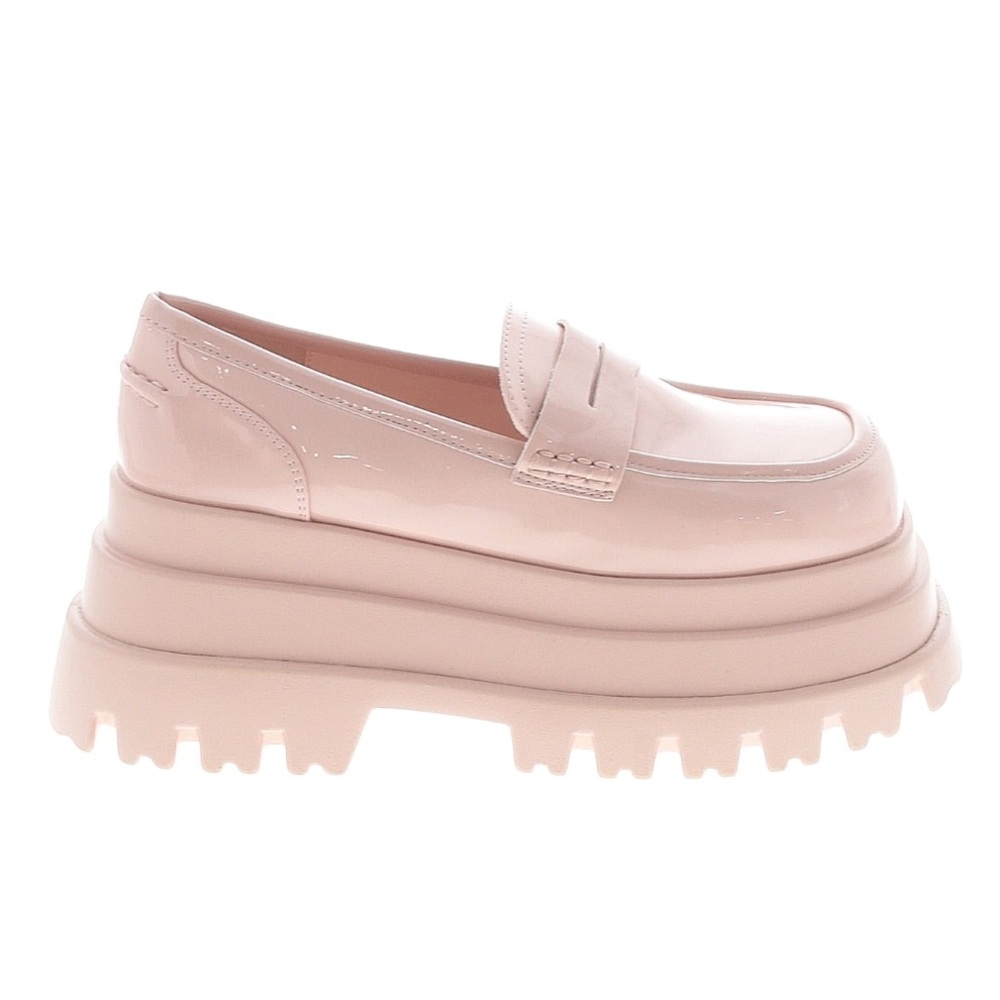 AZALEA WANG Aleo Basic Flatform Pink Platform Loafers, 6.5 NWOT